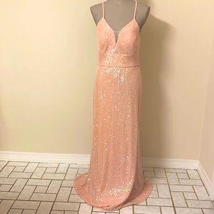 Gorgeous Morgan & Co pink sequin size 11 gown.